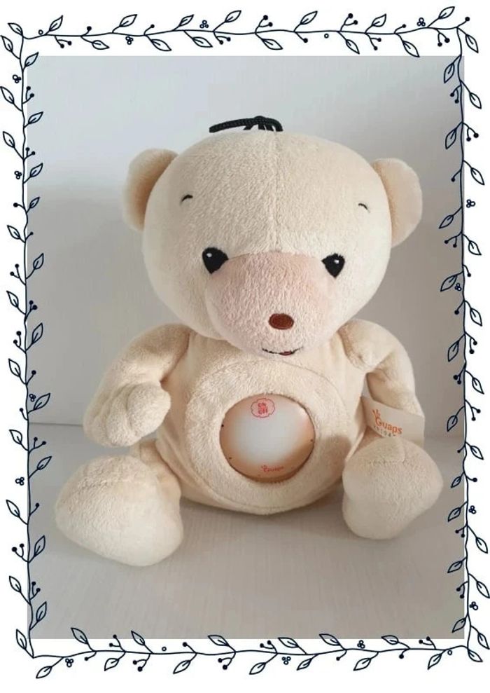 Veilleuse ourson Ouaps, electronique, très bon état mais pile à changer, 25cm