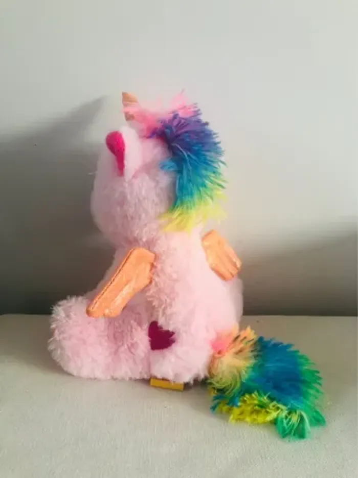 Peluche licorne rose arc en ciel fizzy ailes - photo numéro 6