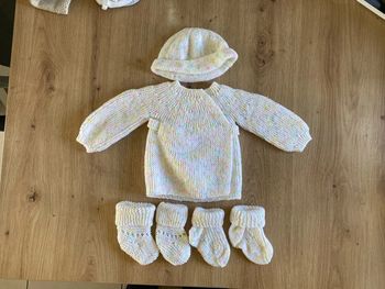 Ensemble Cache cœur tricoter à la main