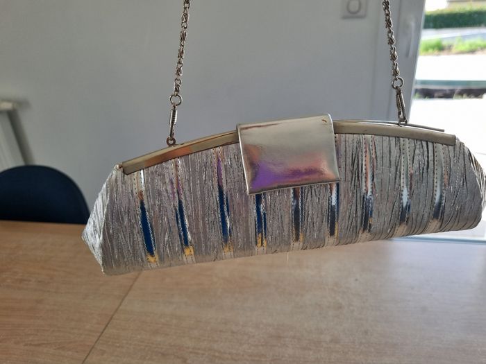 Pochette/ sac à main argenté - photo numéro 4