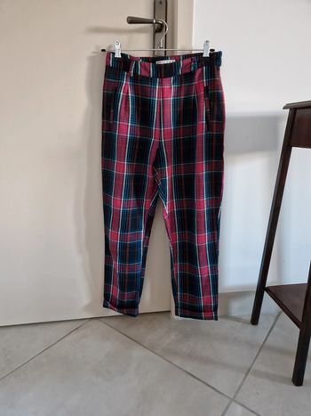 Pantalon carreaux rose