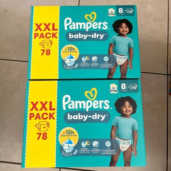 2 cartons couches t8 pampers XXL pack