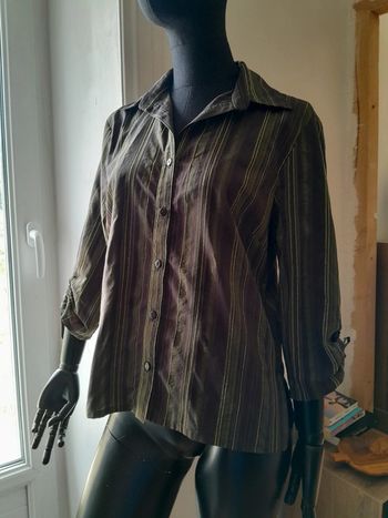 Chemise à rayures vertes Armand Thiery Taille 40