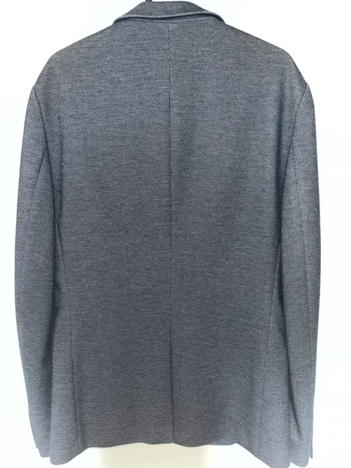 Veste blazer homme bureau mariage cérémonie bleu gris chiné - photo numéro 6
