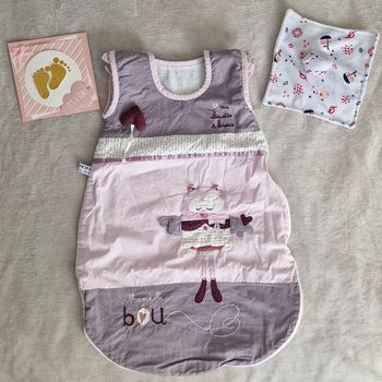 Gigoteuse légère lila & rose Sauthon 0-4M (BE)