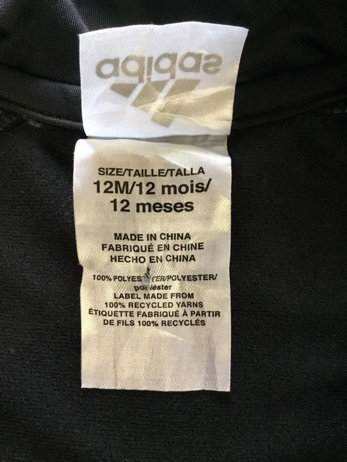 Veste de survêtement pour enfant Adidas noire taille 12mois 032 - photo numéro 8