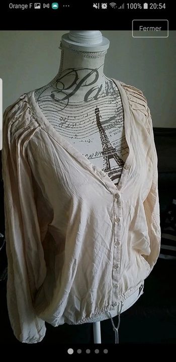 Blouse manche large  col v h&m  taille38