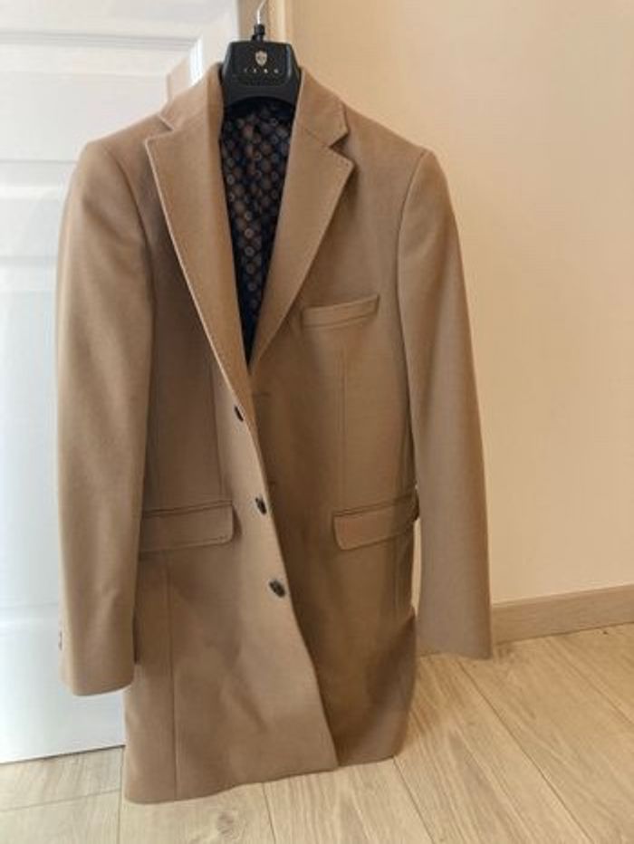 Manteau mi-long en laine Camel