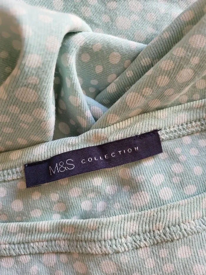 T-shirt en coton vert d'eau imprimé confettis M&S Collection - photo numéro 8