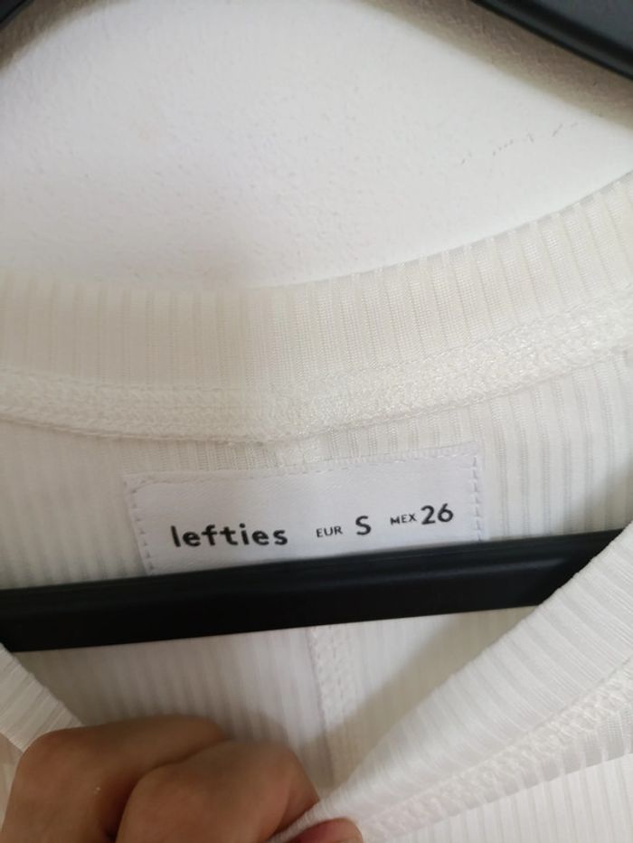Haut blanc manches longues côtelé – Lefties - photo numéro 2