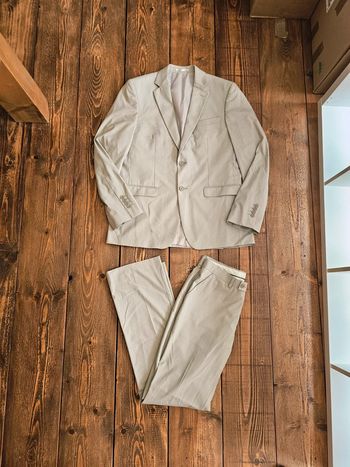 Costume entier 2 pièces veste et pantalon de costard beige crème taille 40 et 50