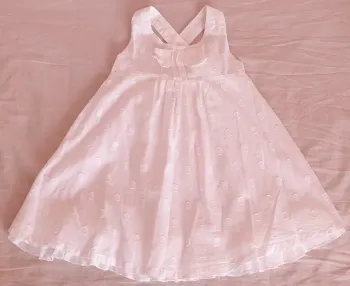 Robe blanche bretelles 2 ans