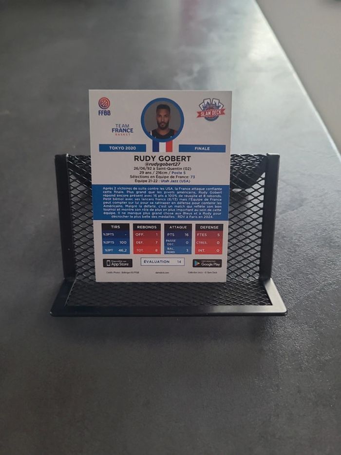 Carte nba slam deck rudy gobert - photo numéro 2