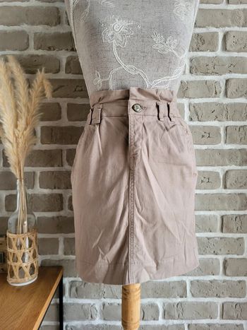 Jupe taille haute beige sable Camaïeu