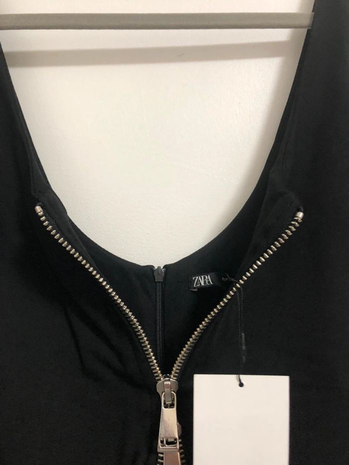 Superbe belle robe à zip noire Zara neuve avec étiquette taille M - photo numéro 4