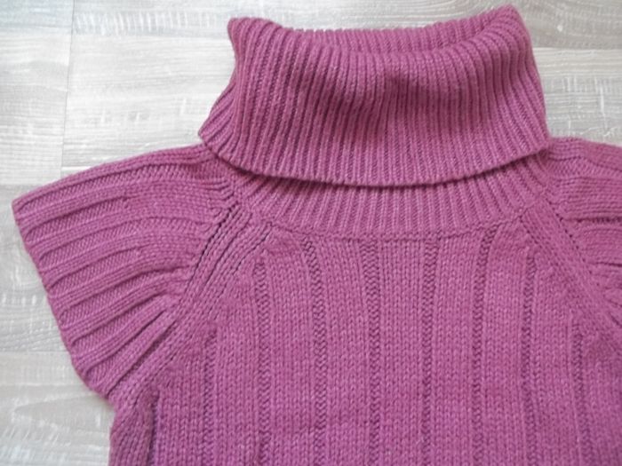 Pull sans manche col roulé violine Tex Kids 7/8 ans - photo numéro 2