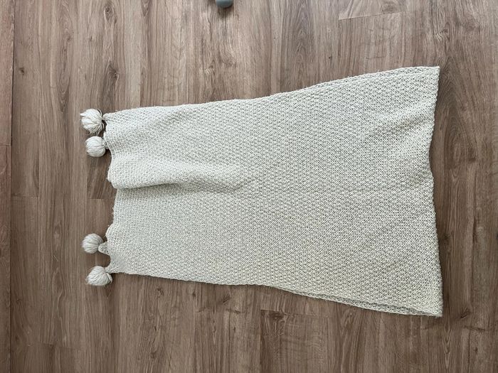 Écharpe maille femme couleur crème très bon état - photo numéro 2