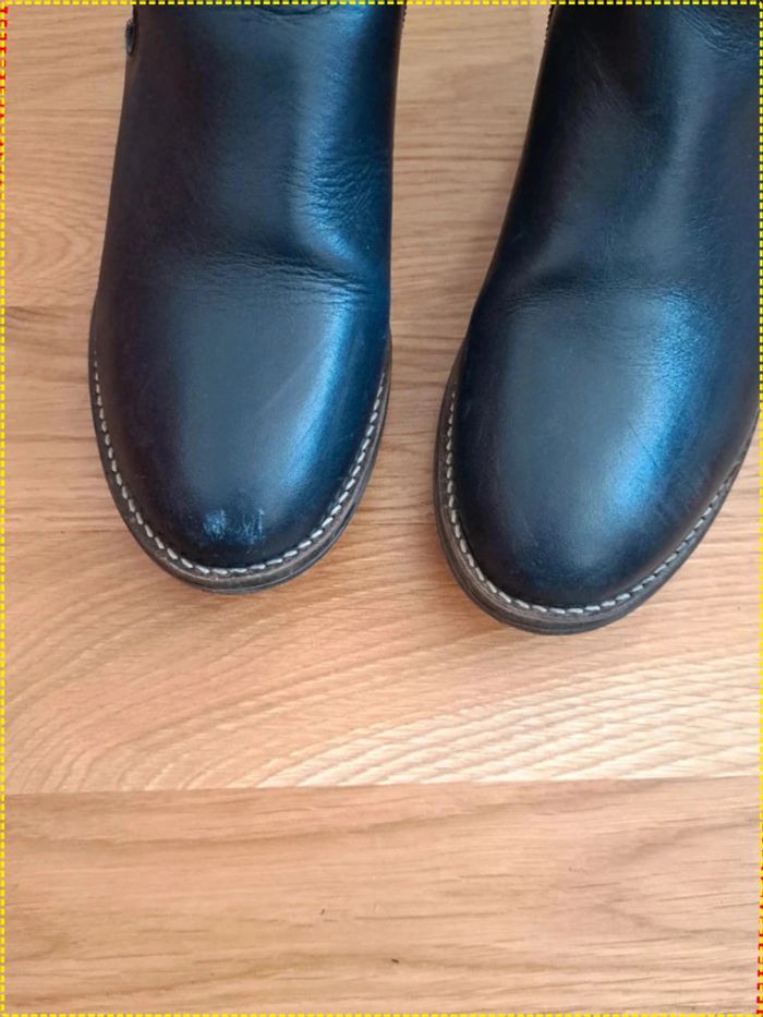 Bottines dessus cuir 33 bleues nuit avec paillettes taille 33 - photo numéro 3