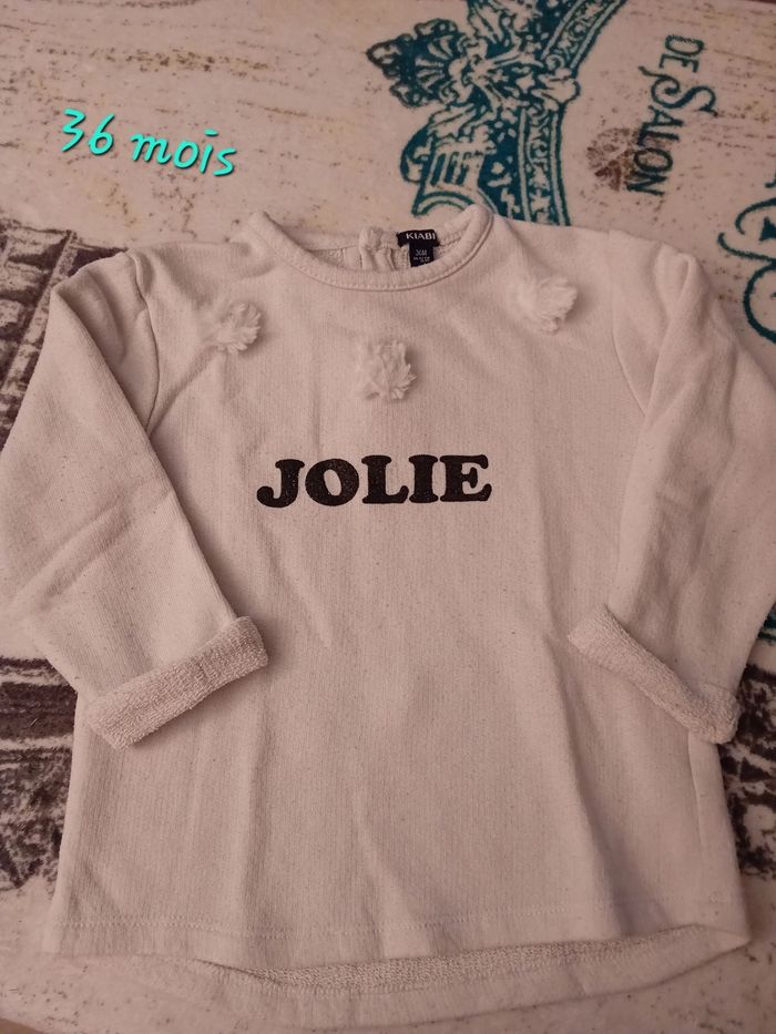 Pull blanc Jolie en 36 mois Kiabi