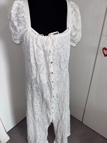 Robe Longue dentelle Blanche - Neuf sans étiquette - Zara - Taille M