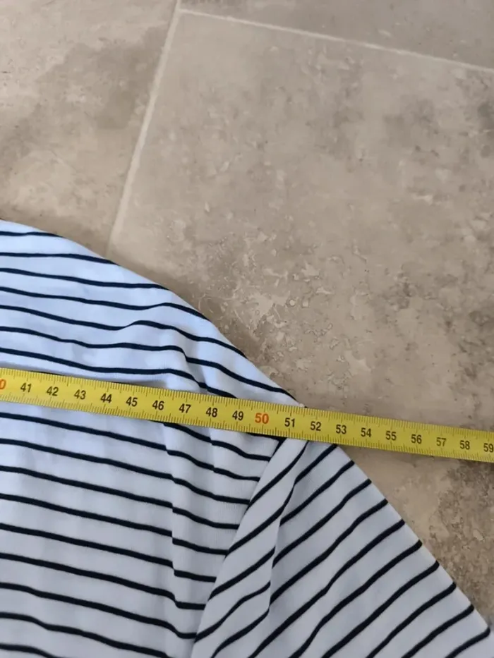 Polo Ralph Lauren Performance homme XL blanc rayures marine logo vert excellent état sauf tâche - photo numéro 10