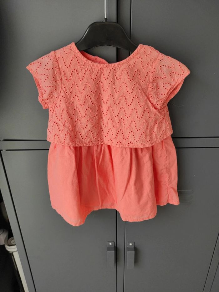 Robe de cérémonie d'été corail Cadet Rousselle 12 mois