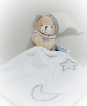 Doudou peluche plush petite petit small baby ours ourson nounours Teddy bear mouchoir plat baby nat