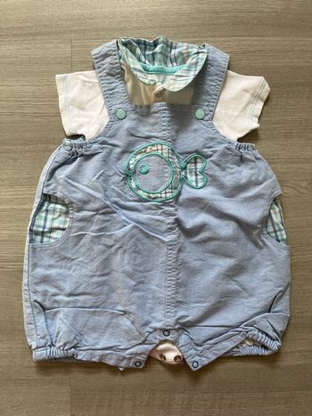 Ensemble salopette short avec body 6 mois