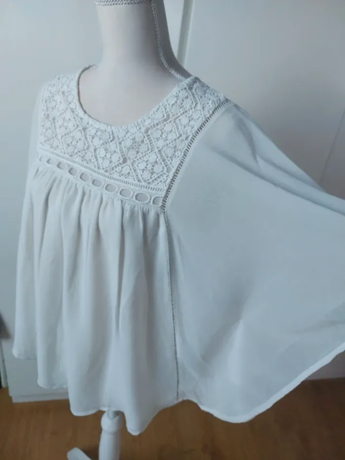 Blouse en voile manches chauves-souris - photo numéro 4