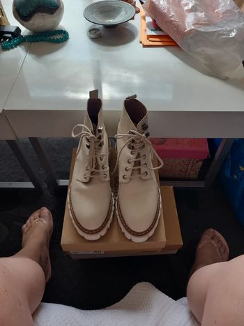 Bottines en cuir beige semerdjian 39