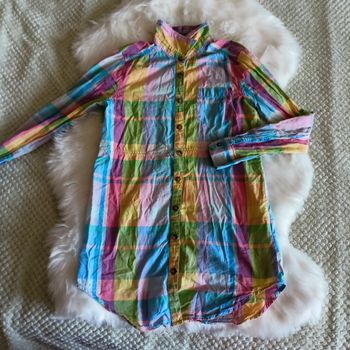 Chemise longue carreaux 10 ans