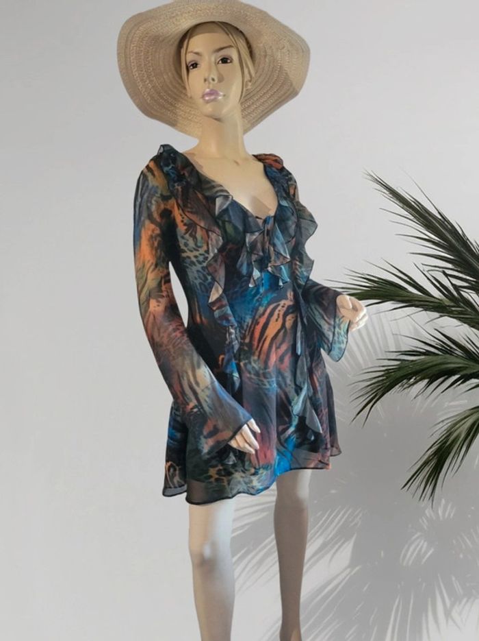 Robe courte volantée m. longue taille 38 - photo numéro 2