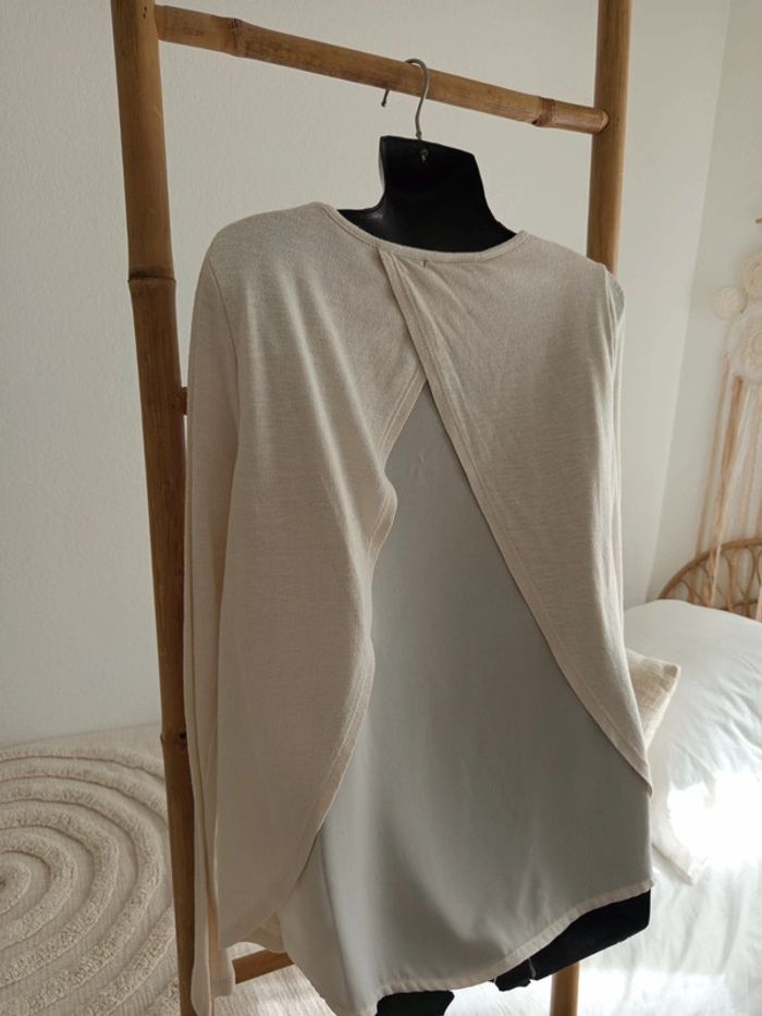 Pull fin beige crème avec voile blanc Firefly taille S - photo numéro 6