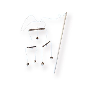 Canne à pêche avec sticks pour chat de compagnie