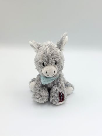Doudou peluche âne gris blanc Régliss les amis KALOO 2013 bandana 14 cm