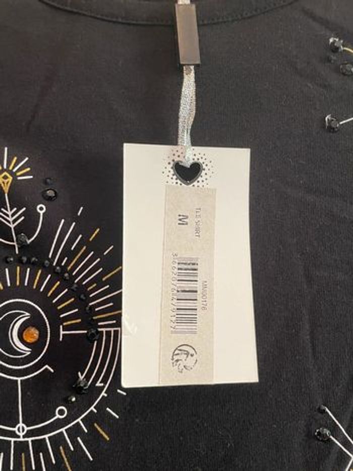 T-shirt noir effet étoiles ethniques taille M mim - photo numéro 4