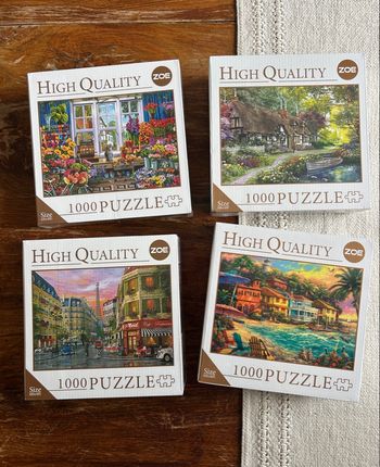 Lot de 4 puzzles 1000 pièces neufs sous blister
