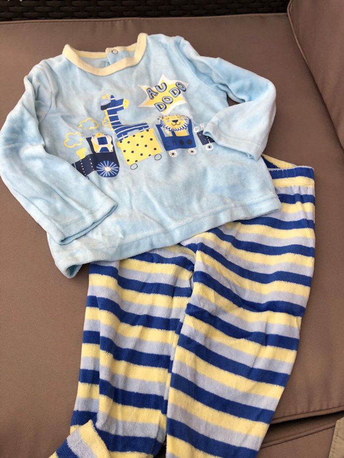 Pyjama 2 pièces velours 1 an 12 mois