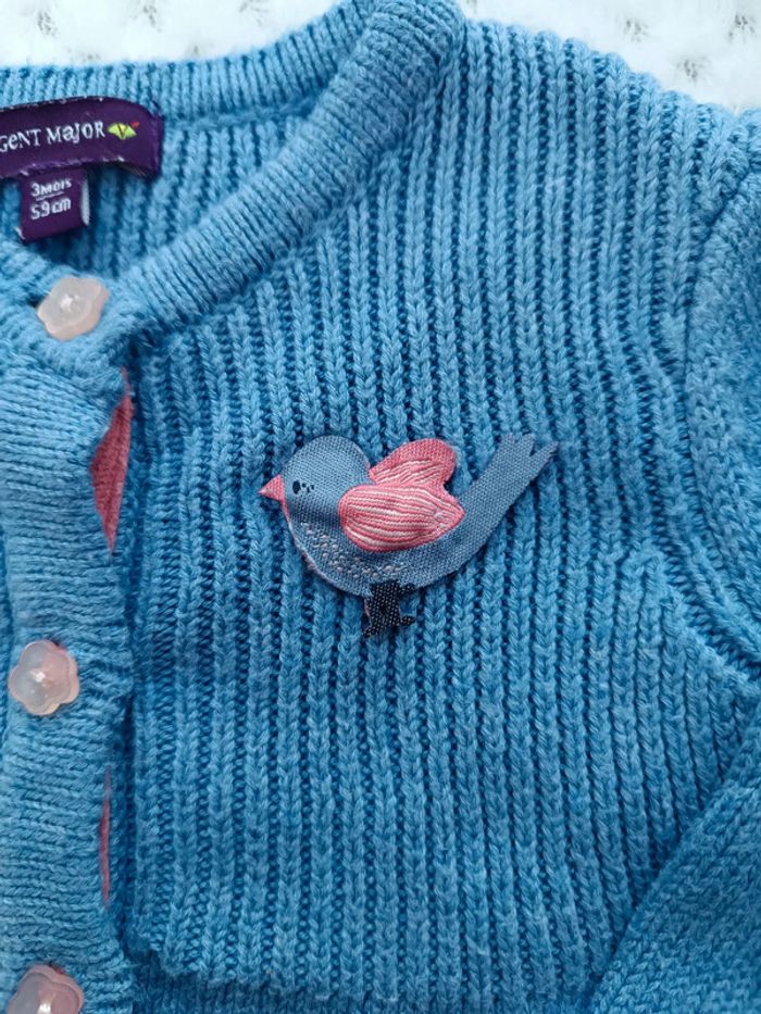 🔸Gilet Fille Sergent Major Bleu 3 Mois🔸 - photo numéro 4