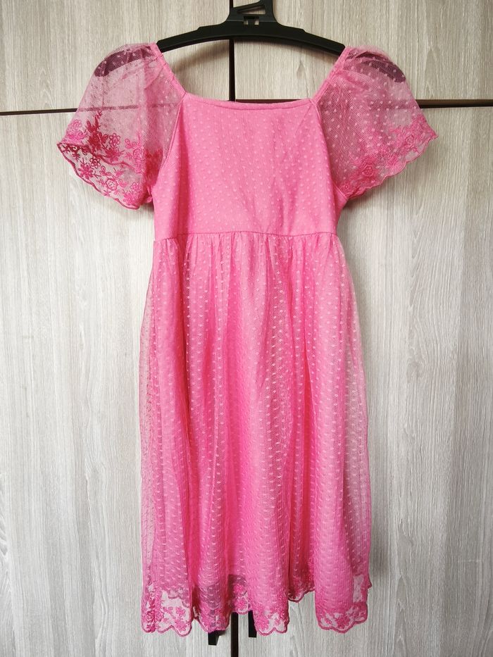 Robe fleurie dentelle rose 10 ans Kiabi