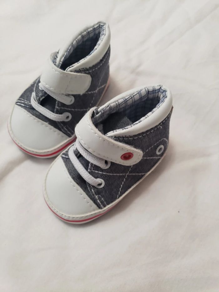 Tennis toile montante taille 17 pour bébé 3 mois fille ou garçon - photo numéro 4