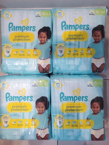 Lot de 4 paquets de couches pampers premium protection taille 6