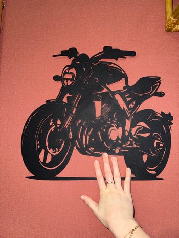 Décoration murale en métal moto 
