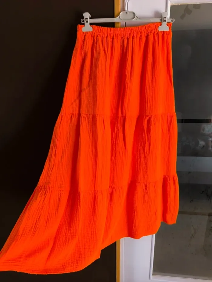 Jupe longue orange gaz de coton TU 36 à 42 - photo numéro 6