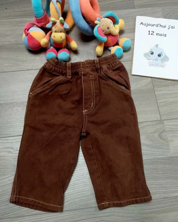 Jeans marron garçon 12 mois DPAM
