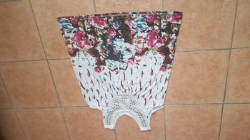 Blouse été femme 48-50 blanche fleurie