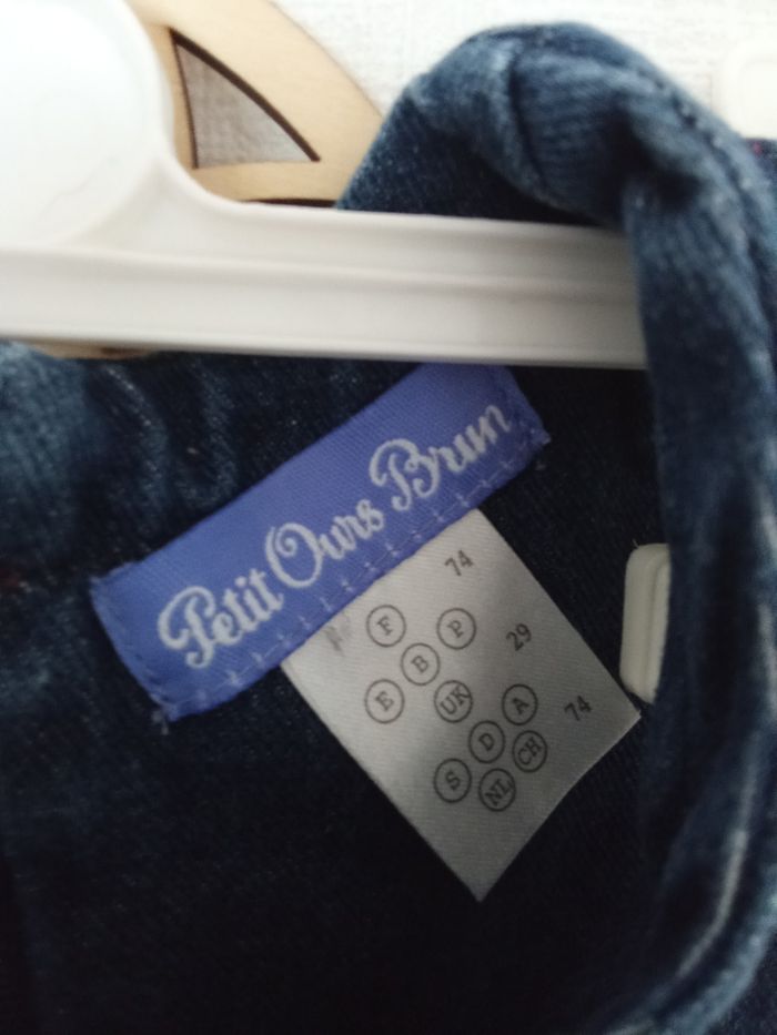 Robe en jean vintage petit ours brun 12 mois - photo numéro 4