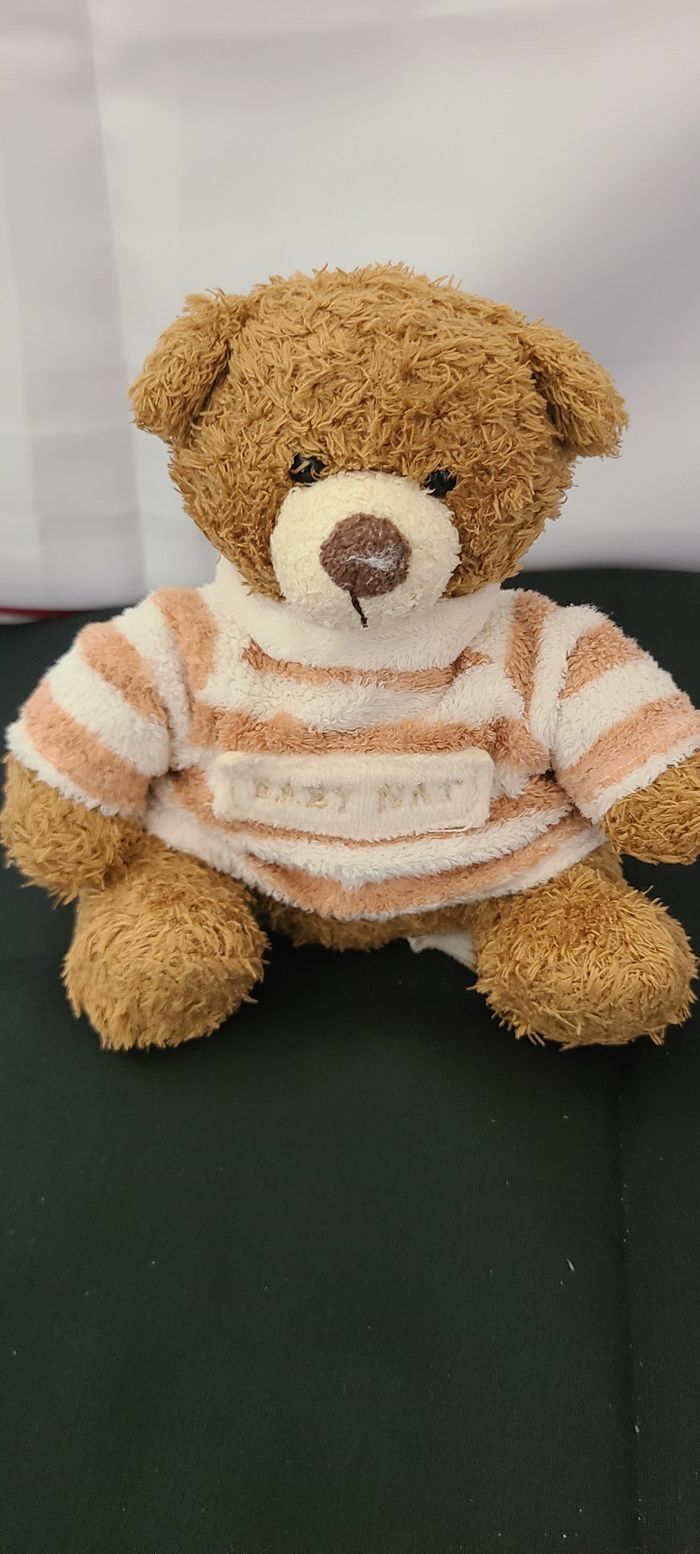 DOUDOU OURS Marron T Shirt Raye 16 Cm BABY NAT - photo numéro 3