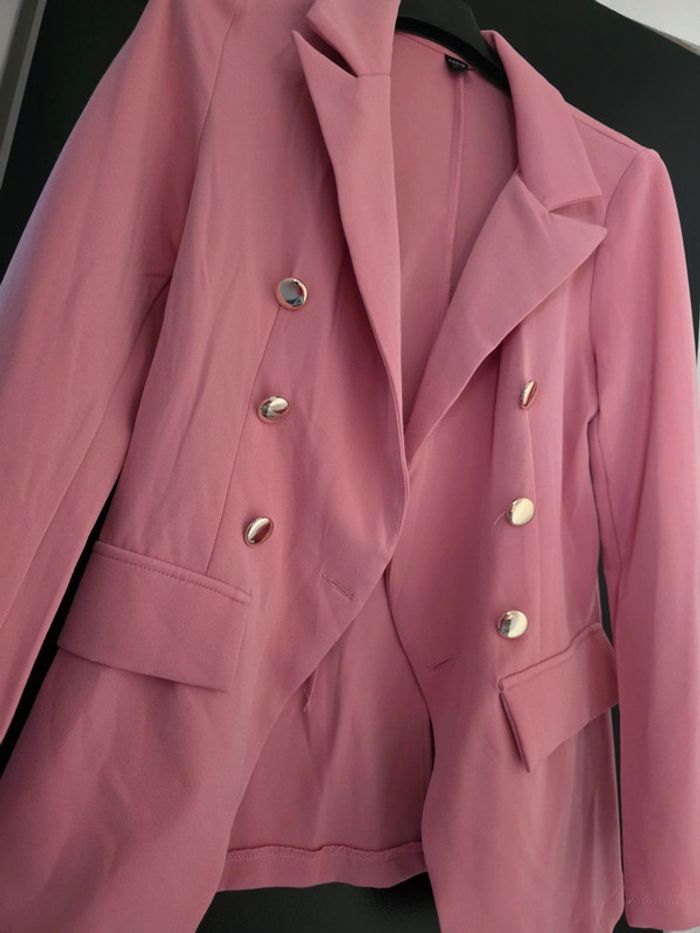 Veste blazer rose shein - photo numéro 3