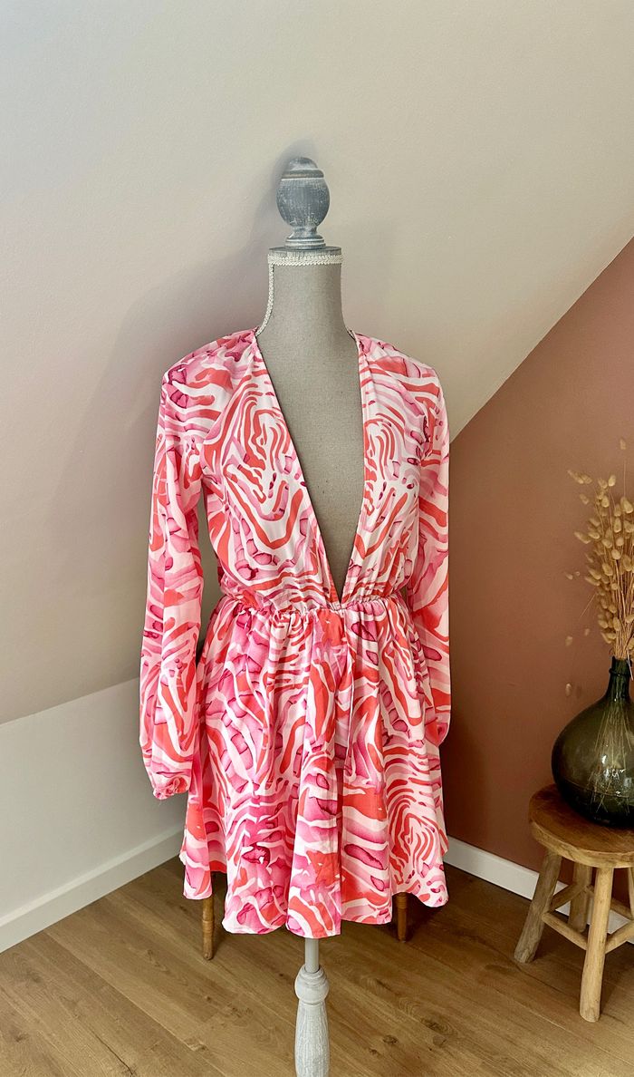 🤍 Robe mi longue blanc & rose love & limonade taille xs 🤍